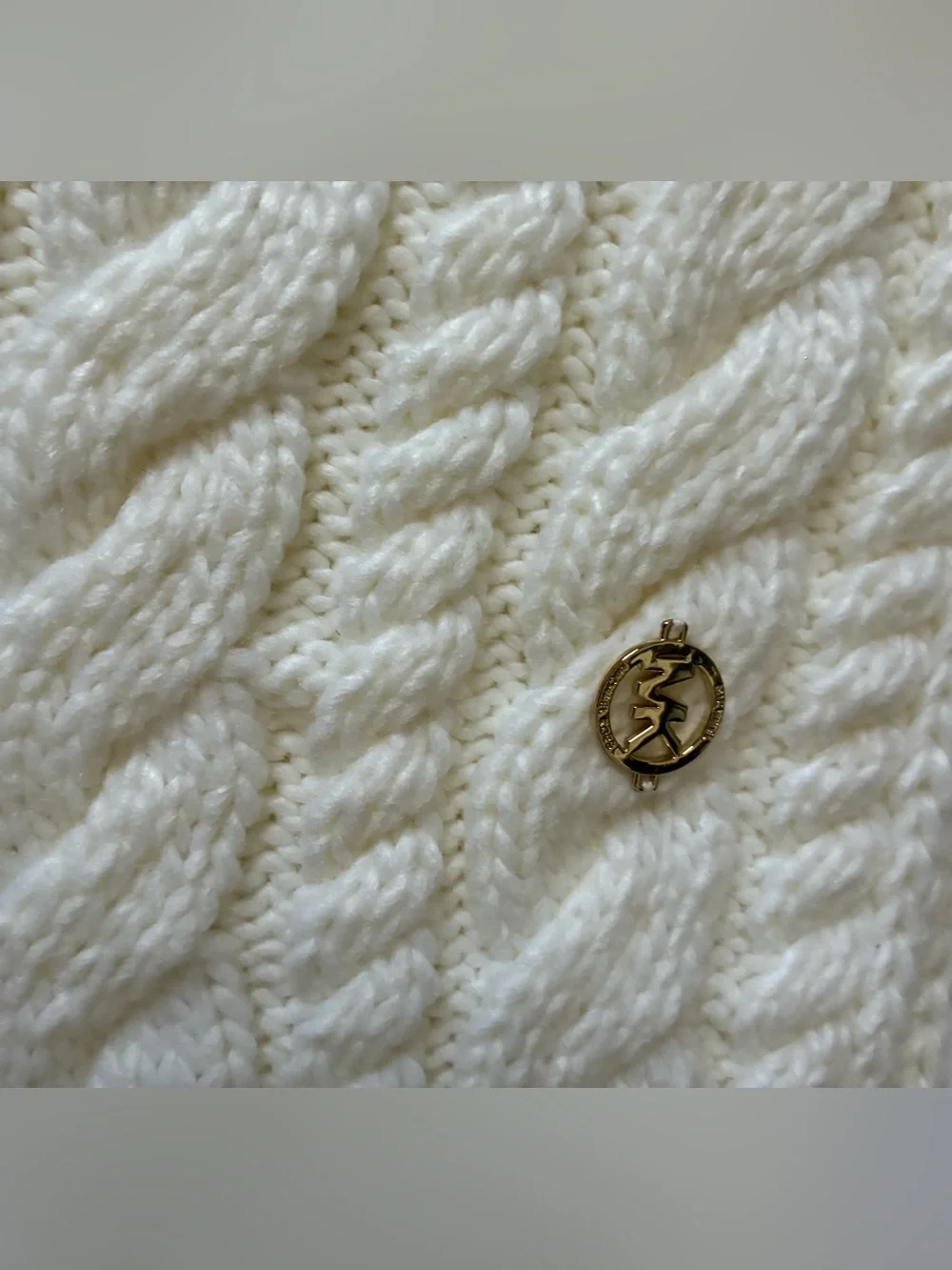 Michael Kors Cream Cable Knit Infinity Scarf